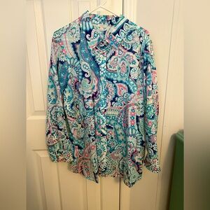 Talbots Multicolor Paisley Button Down Shirt